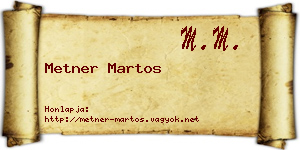 Metner Martos névjegykártya